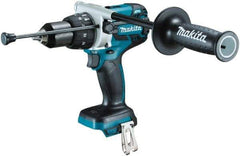 Makita - 18 Volt 1/2" Keyless Chuck Cordless Hammer Drill - 0 to 34,000 BPM, 0 to 400 & 0 to 1,500 RPM, Reversible, Ergonomic Handle - Top Tool & Supply