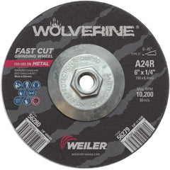 Vortec Pro 6″ × 1/4″ Type 27 Grinding Wheel, A24R, 5/8″-11″ UNC Nut - Top Tool & Supply