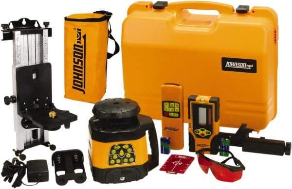 Johnson Level & Tool - 1,500' (Exterior) Measuring Range, 1/8" at 100' Accuracy, Self-Leveling Rotary Laser - 200, 500 RPM, 2 Beams, NiMH Battery Included - Top Tool & Supply