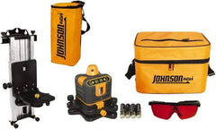 Johnson Level & Tool - 800' (Exterior) Measuring Range, 1/4" at 100' Accuracy, Manual-Leveling Rotary Laser - 150 to 300 RPM, 2 Beams, AA Battery Included - Top Tool & Supply