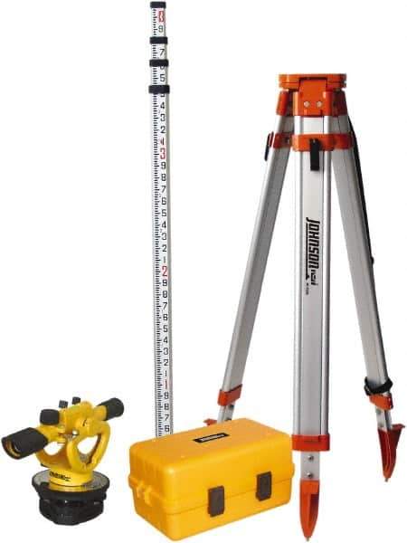 Johnson Level & Tool - 22x Magnification, 4 to 200 Ft. Measuring Range, Transit Optical Level Kit - Accuracy 3/16 Inch at 100 Ft., Kit Includes Tripod, 13 Grade Rod, Hard Shell Carrying Case - Top Tool & Supply