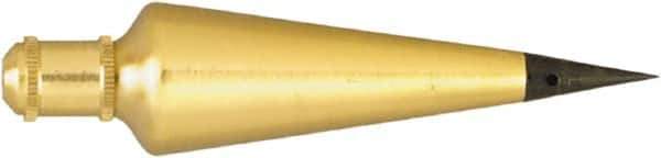 Johnson Level & Tool - 4-3/8 Inch Long, 1-1/8 Inch Diameter Brass Plumb Bob - 12 Ounce, Has Replacable Tip - Top Tool & Supply