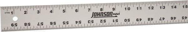 Johnson Level & Tool - 60" Long, 1/8, 1/16" Graduation, Aluminum Rule - English Graduation Style, Gray, Anodized Finish - Top Tool & Supply