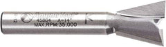 Amana Tool - 1/2" Cut Diam, 1/2" Length of Cut, 2 Flute Dovetail Edge Profile Router Bit - Carbide-Tipped, 1/4" Shank Diam, 1-3/4" OAL, Uncoated - Top Tool & Supply