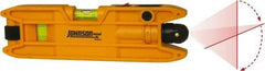 Johnson Level & Tool - 1 Beam 100' Max Range Torpedo - Red Beam, 3/8" at 50' Accuracy, 7" Long x 2" Wide x 51/64" High, Battery Included - Top Tool & Supply