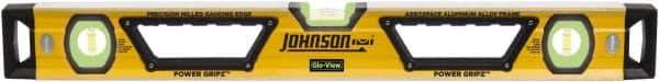 Johnson Level & Tool - Magnetic 78" Long 3 Vial Box Beam Level - Aluminum, Yellow, 2 Plumb & 1 Level Vials - Top Tool & Supply