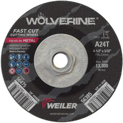 Vortec Pro 4-1/2″ × 3/32″ Type 27 Cutting Wheel, A24T, 5/8″-11 UNC Nut - Top Tool & Supply