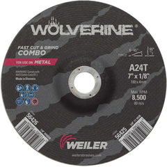 Vortec Pro 7″ × 1/8″ Type 27 Cutting Wheel, A24T, 7/8″ Arbor Hole - Top Tool & Supply