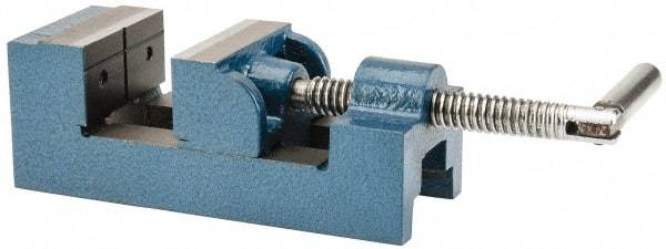 Value Collection - 2-1/2" Jaw Opening Capacity x 1-1/2" Throat Depth, Horizontal Drill Press Vise - 2-1/2" Wide Jaw, Stationary Base, Standard Speed, 7-1/4" OAL x 2-5/8" Overall Height, Cast Iron - Top Tool & Supply