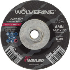 Vortec Pro 4-1/2″ × 1/4″ Type 27 Grinding Wheel, A24N, 5/8″-11 UNC Nut - Top Tool & Supply