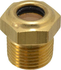 LDI Industries - 7/16" Sight Diam, 3/8" Thread, 0.88" OAL, Low Pressure Pipe Thread Lube Sight, Open View Sight Glass & Flow Sight - 3/4" Head, 30 Max psi, 3/8-18 Thread - Top Tool & Supply