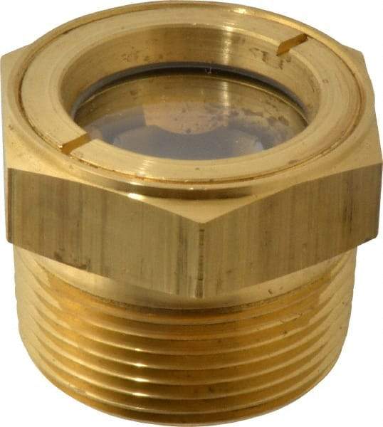 LDI Industries - 1-1/8" Sight Diam, 1-1/4" Thread, 1.44" OAL, Low Pressure Pipe Thread Lube Sight with Reflector Sight Glass & Flow Sight - 1-3/4" Head, 5 Max psi, 1-1/4 to 11-1/2 Thread - Top Tool & Supply