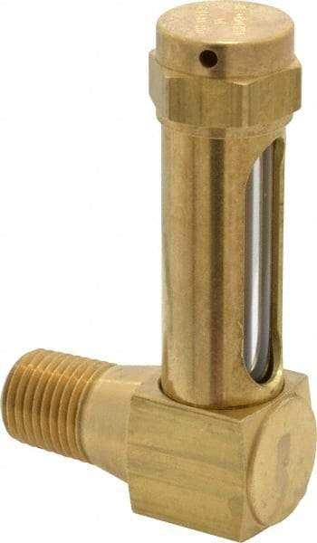 LDI Industries - 1-3/8 Inch Long Sight, 1/4 Inch Thread Size, Buna-N Seal Short Elbow, Vented Oil-Level Indicators and Gauge - 2-3/8 Inch Length to Center of Base - Top Tool & Supply