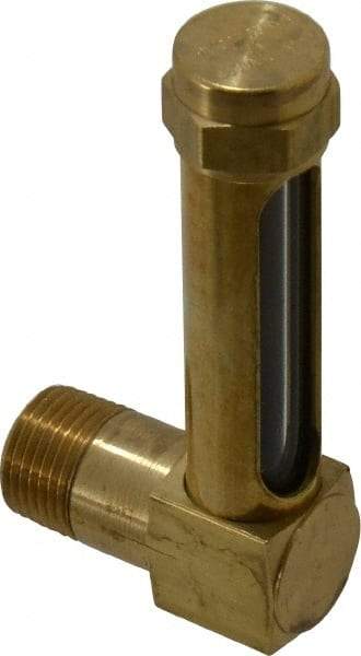 LDI Industries - 1-7/8 Inch Long Sight, 3/8 Inch Thread Size, Buna-N Seal Short Elbow, Vented Oil-Level Indicators and Gauge - 2-7/8 Inch Length to Center of Base - Top Tool & Supply