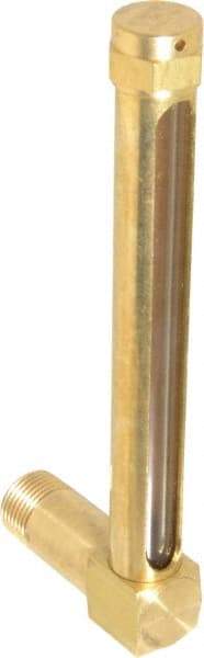 LDI Industries - 4-1/4 Inch Long Sight, 3/8 Inch Thread Size, Buna-N Seal Long Elbow, Vented Oil-Level Indicators and Gauge - 5-3/8 Inch Length to Center of Base - Top Tool & Supply