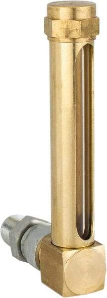 LDI Industries - 2-3/4 Inch Long Sight, 1/4 Inch Thread Size, Buna-N Seal Union Coupling, Vented Oil-Level Indicators and Gauge - 3-7/8 Inch Length to Center of Base - Top Tool & Supply