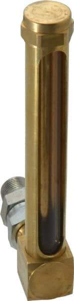 LDI Industries - 4-1/4 Inch Long Sight, 3/8 Inch Thread Size, Buna-N Seal Union Coupling, Vented Oil-Level Indicators and Gauge - 5-7/16 Inch Length to Center of Base - Top Tool & Supply