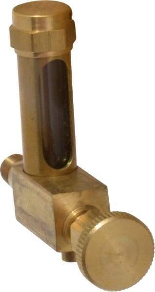 LDI Industries - 1-3/8 Inch Long Sight, 1/8 Inch Thread Size, Buna-N Seal Short Elbow With Drain, Vented Oil-Level Indicators and Gauge - 2-3/8 Inch Length to Center of Base - Top Tool & Supply