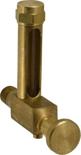 LDI Industries - 1-7/8 Inch Long Sight, 1/4 Inch Thread Size, Buna-N Seal Short Elbow With Drain, Vented Oil-Level Indicators and Gauge - 2-7/8 Inch Length to Center of Base - Top Tool & Supply