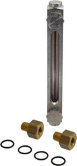 LDI Industries - 1/4-18 Thread, 4-1/2 Inch Sight Length, 290 Max psi, Closed Circuit Liquid Level Sight Gauge with Pipe Adapter - 6 Inch Length to Center of Base, 7-5/8 Inch Overall Length, Buna-N Seal - Top Tool & Supply