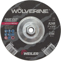 Vortec Pro 7″ × 3/32″ Type 27 Cutting Wheel, A24R, 5/8″-11 UNC Nut - Top Tool & Supply