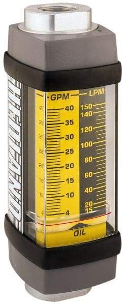 Hedland - 3/4" SAE Port Oil & Petroleum-Based Liquid Flowmeter - 3000 Max psi, 2 to 20 GPM, Anodized Aluminum - Top Tool & Supply