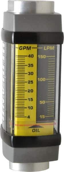 Hedland - 1" NPTF Port Oil & Petroleum-Based Liquid Flowmeter - 3000 Max psi, 4 to 40 GPM, Anodized Aluminum - Top Tool & Supply