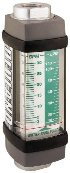 Hedland - 1-1/4" NPTW Port Water-Based Liquid Flowmeter - 3000 Max psi, 10 to 75 GPM, Anodized Aluminum - Top Tool & Supply