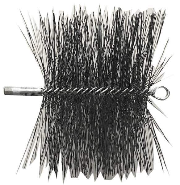 Schaefer Brush - 8" Square, Dense Steel Wire Chimney Brush - 1/4" NPSM Male Connection - Top Tool & Supply