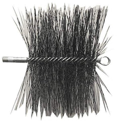 Schaefer Brush - 10" Square, Tempered Steel Wire Chimney Brush - 1/4" NPSM Male Connection - Top Tool & Supply