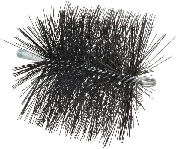 Schaefer Brush - 6", Square, Tempered Steel Wire Chimney Brush - 1/4" NPSM Male Connection - Top Tool & Supply