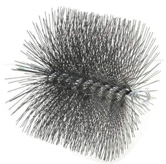 Schaefer Brush - 8" Diam Round, Tempered Steel Wire Chimney Brush - 1/4" NPSM Male Connection - Top Tool & Supply