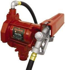 Tuthill - 20 GPM, 3/4" Hose Diam, AC Tank Pump with Manual Nozzle - 1-1/4" Inlet, 3/4" Outlet, 115 Volts, 12' Hose Length, 1/3 hp - Top Tool & Supply