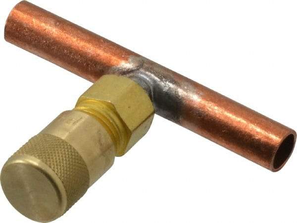 Parker - 500 Max psi, 1/4 Tube OD, Solder Tee Access Valve - Brass - Top Tool & Supply