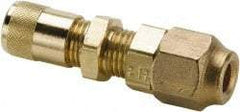 Parker - 500 Max psi, 1/4 Tube OD, Bulkhead Union Access Valve - Brass - Top Tool & Supply