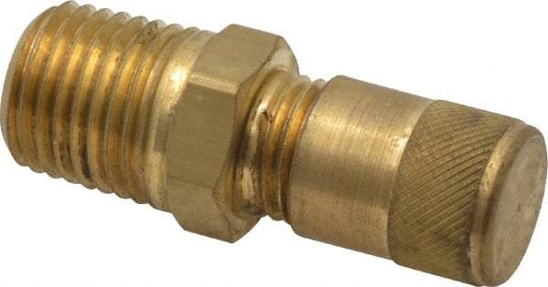 Parker - 1/4-18 Male Pipe, 500 Max psi, 1/4 Tube OD, Male Connector Access Valve - Brass - Top Tool & Supply