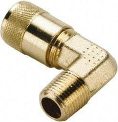 Parker - 1/8-27 Male Pipe, 500 Max psi, 1/4" Tube OD, Forged Male Elbow Access Valve - Brass - Top Tool & Supply