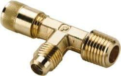 Parker - 1/8-27 Male Pipe, 500 Max psi, 1/4" Tube OD, Forged Male Run Tee Access Valve - Brass - Top Tool & Supply