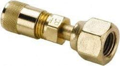 Parker - 500 Max psi, 1/4 Tube OD, Flare Swivel Nut Connector Access Valve - Brass - Top Tool & Supply