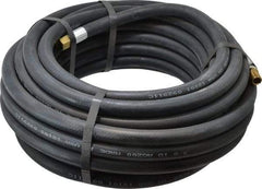 Alliance Hose & Rubber - 3/8" ID x 23/32" OD 50' Long Multipurpose Air Hose - MNPT x FNPT(Swivel) Ends, 200 Working psi, -40 to 190°F, 1/4" Fitting, Black - Top Tool & Supply