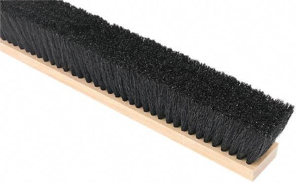 Harper Brush - 24" Medium Duty Tampico Push Broom - 3" Bristle Length, Wood Block, Threaded Handle Connection, Handle Sold Separately - Top Tool & Supply