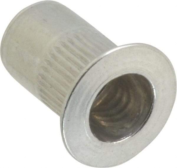 RivetKing - #8-32, 0.02 to 0.08" Grip, 17/64" Drill, Aluminum Standard Rivet Nut - Uncoated, Countersunk Head - Top Tool & Supply