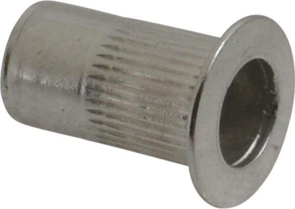 RivetKing - #8-32, 0.08 to 0.13" Grip, 17/64" Drill, Aluminum Standard Rivet Nut - Uncoated, Countersunk Head - Top Tool & Supply