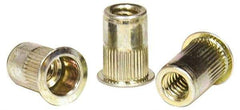 RivetKing - #8-32, 0.02 to 0.08" Grip, Steel Standard Rivet Nut - Zinc Yellow Dichromate Finish, Countersunk Head - Top Tool & Supply