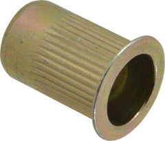 RivetKing - 0.13 to 0.225" Grip, Steel Standard Rivet Nut - Zinc Yellow Dichromate Finish, Countersunk Head - Top Tool & Supply