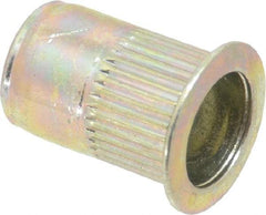 RivetKing - 0.02 to 0.13" Grip, Steel Standard Rivet Nut - Zinc Yellow Dichromate Finish, Full Head Head - Top Tool & Supply