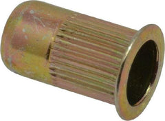 RivetKing - 0.13 to 0.225" Grip, Steel Standard Rivet Nut - Zinc Yellow Dichromate Finish, Flange Head - Top Tool & Supply