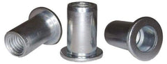 RivetKing - #10-32, 0.13 to 0.18" Grip, 1/4" Drill, Aluminum Standard Rivet Nut - Uncoated, Round Head - Top Tool & Supply