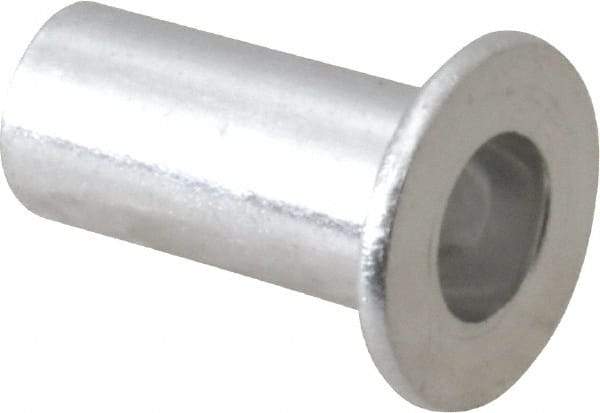 RivetKing - #10-32, 0.01 to 0.08" Grip, 1/4" Drill, Aluminum Standard Rivet Nut - Uncoated, Round Head - Top Tool & Supply