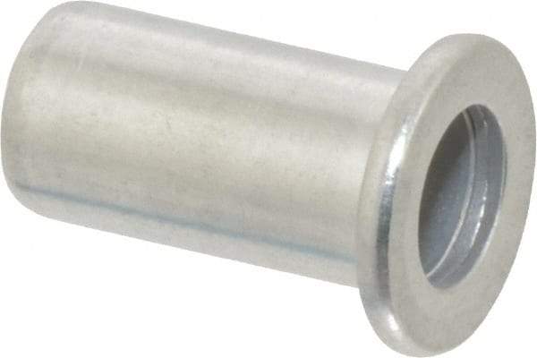 RivetKing - 1/4-20, 0.02 to 0.08" Grip, Aluminum Standard Rivet Nut - Uncoated, Drill Size Letter Q, Round Head - Top Tool & Supply